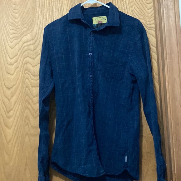 Scotch& Soda blue long sleeved plaid button down shirt size medium GUC - Picture 1 of 7